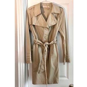 DKNY Jeans Khaki Trench Rain Coat Size Large NWOT
